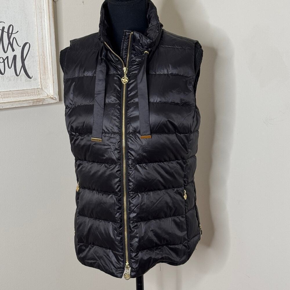 Lilly Pulitzer Down Pembrooke Full Zip Puffer Vest Black Size S